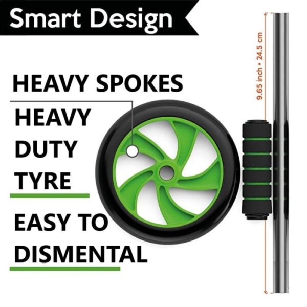 NHD Ab Wheel Double with Knee Pad – Dual Roller for Core Strengthening & Home Workouts - Image 7