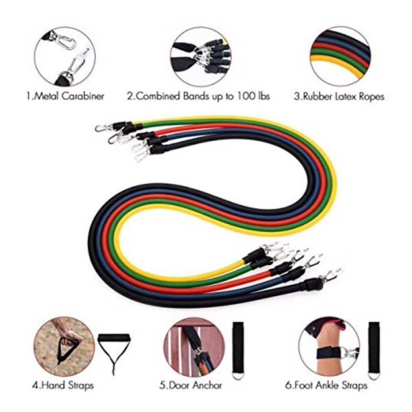 NHD Exercise Resistance Bands 5-in-1 Set – Full Body Workout Bands for Home, Gym & Travel - Image 3