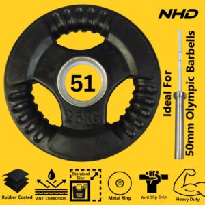 NHD Rubber Coated Olympic Weight Plates (Pair)