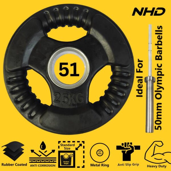NHD Rubber Coated Olympic Weight Plates (Pair)